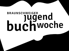 Schwarz weiß Logo der Jugendbuchwoche